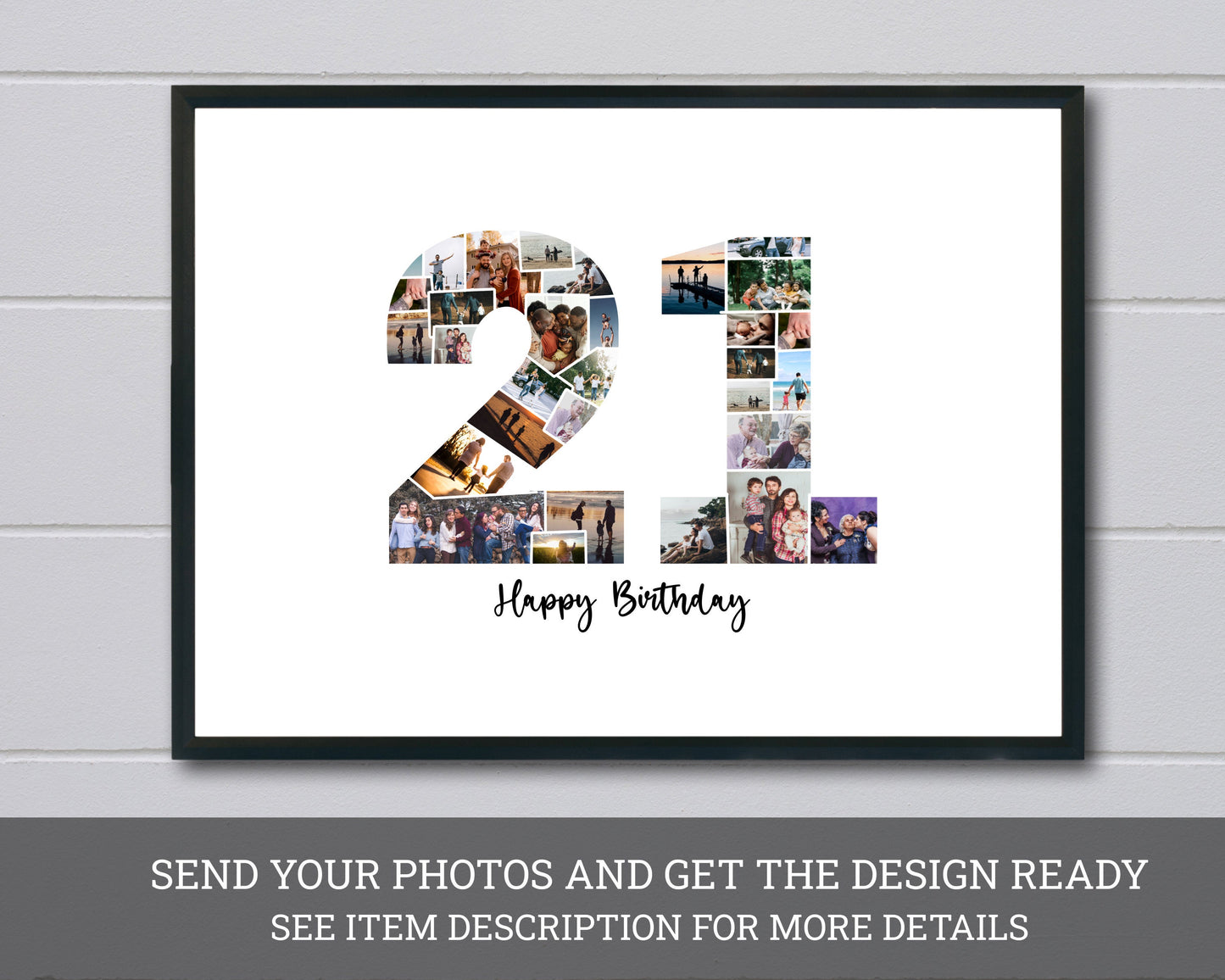 21st Birthday Photo Collage – Custom Digital Photo Gift for Milestone Celebrations