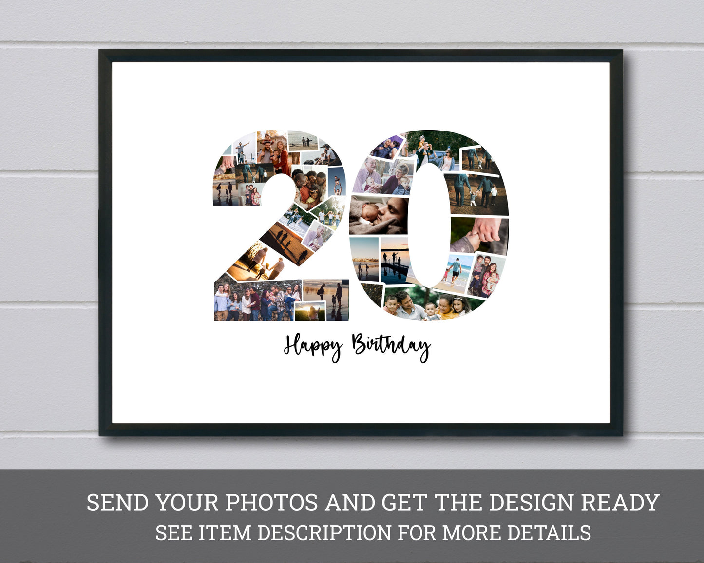 20th Birthday/Anniversary Photo Collage – Custom Digital Photo Gift