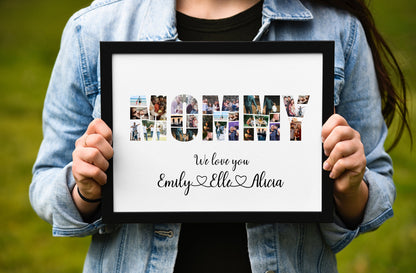 Personalized MOMMY Photo Collage Gift - Custom Keepsake with Family Photos