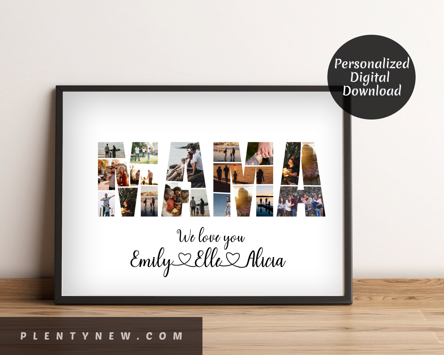 Personalized MAMA Photo Collage Gift - Custom Keepsake with Family Photos