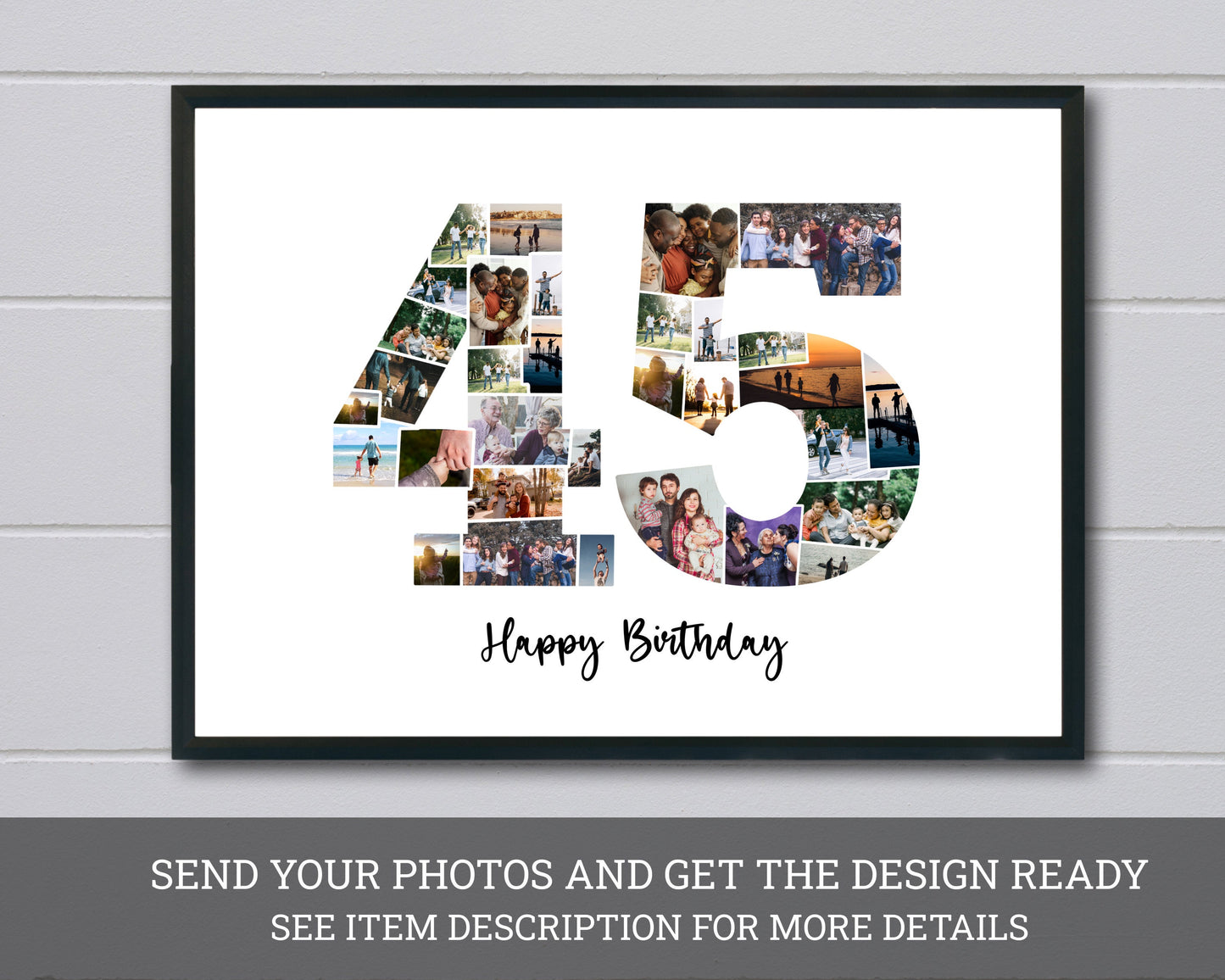 45th Birthday Photo Collage – Personalized Digital Photo Gift for Milestone Celebrations