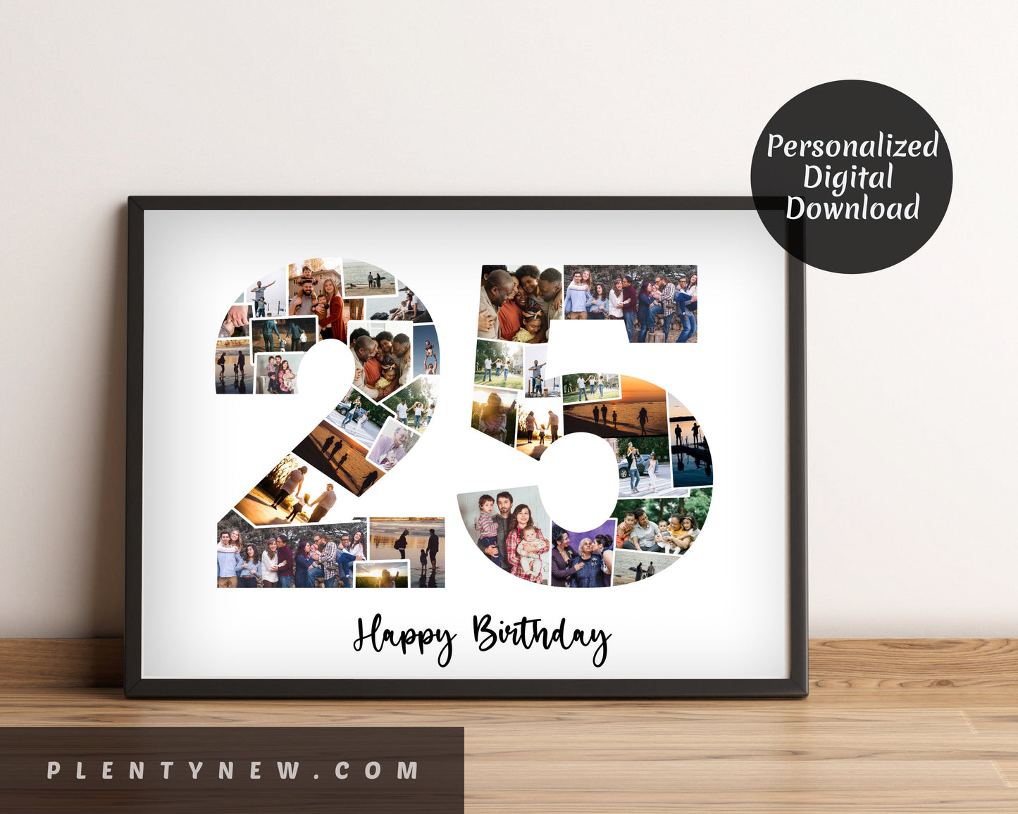 25th Birthday Photo Collage – Personalized Digital Photo Gift for Milestone Celebrations