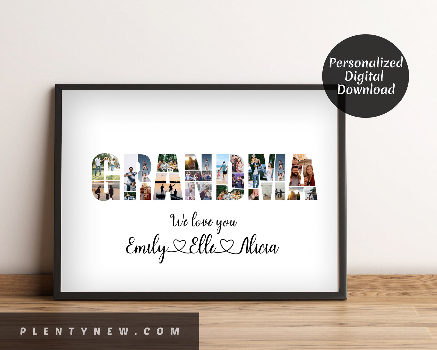 Personalized Grandma Photo Collage Gift - Custom Keepsake with Family Photos