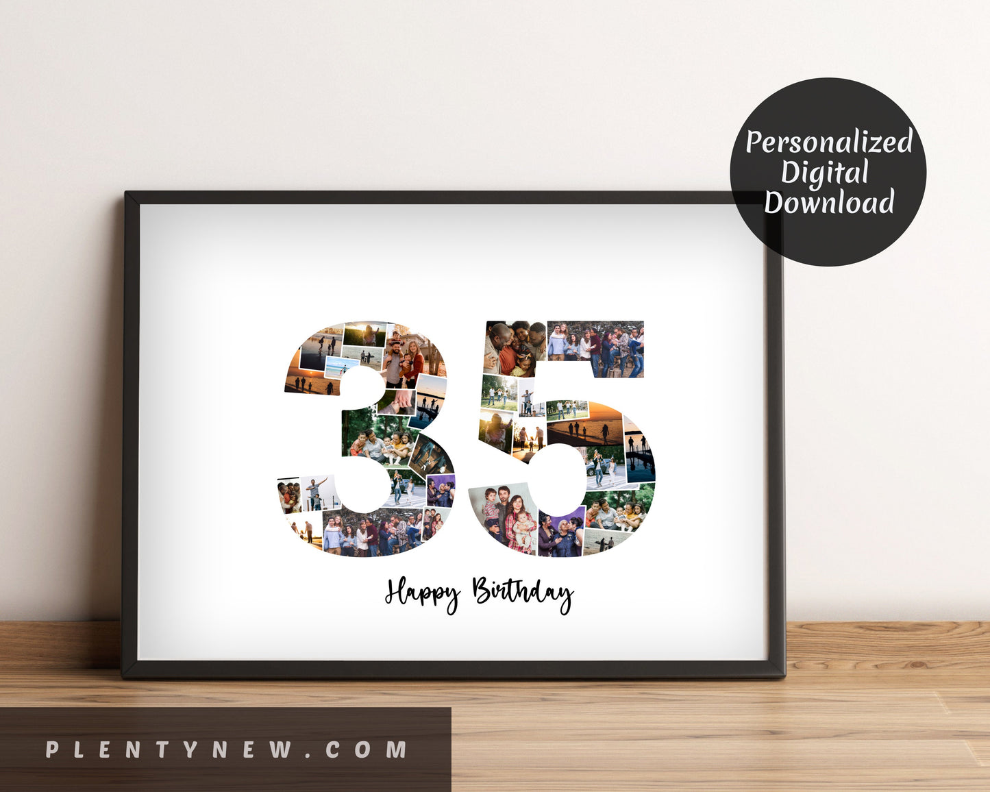 35th Birthday Photo Collage – Personalized Digital Photo Gift for Milestone Celebrations