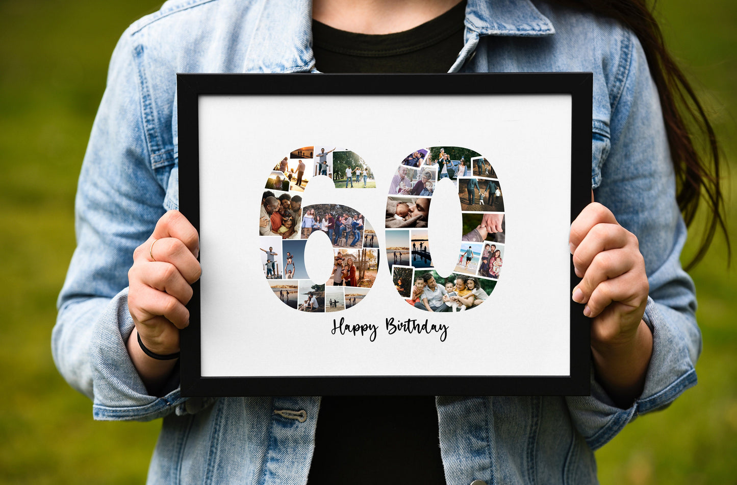 60th Birthday Gift Photo Collage – Personalized Digital Photo Keepsake