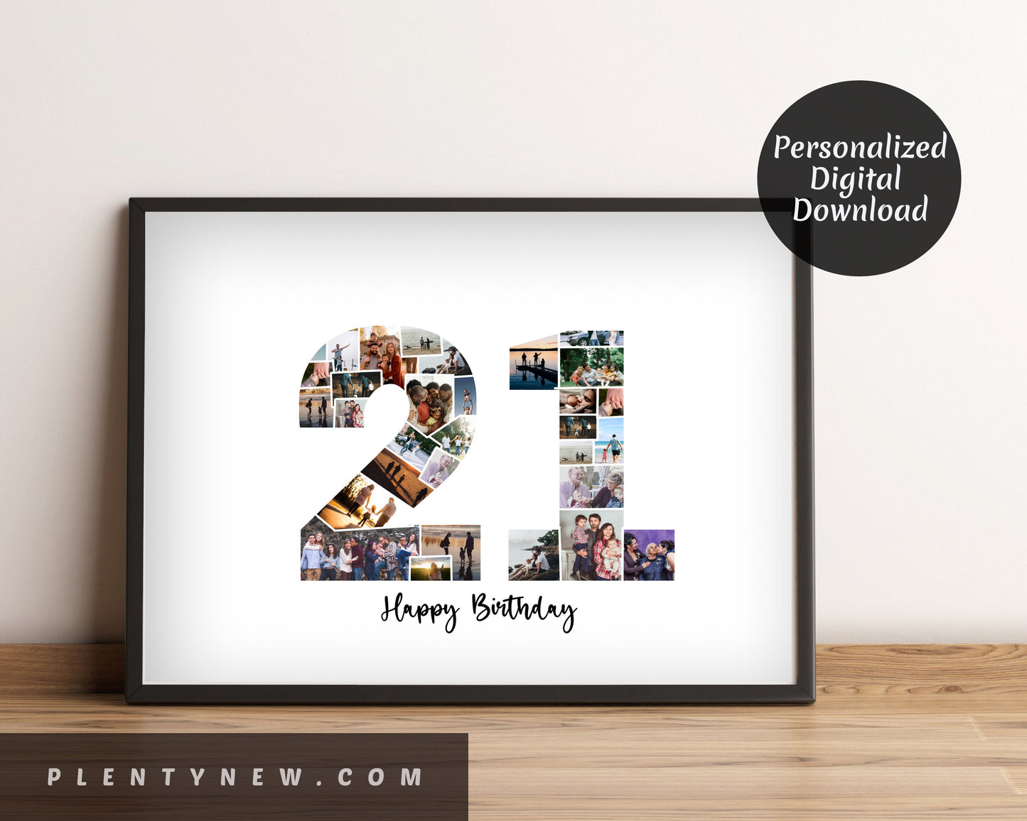 21st Birthday Photo Collage – Custom Digital Photo Gift for Milestone Celebrations