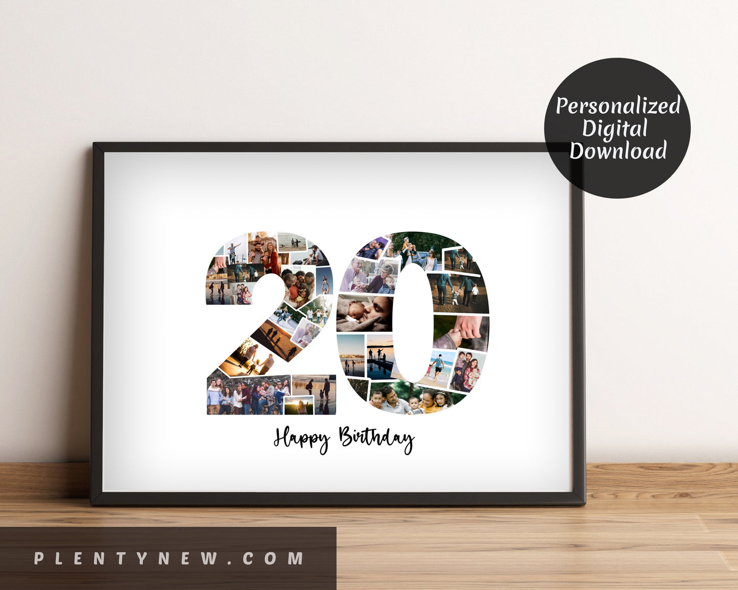 20th Birthday/Anniversary Photo Collage – Custom Digital Photo Gift