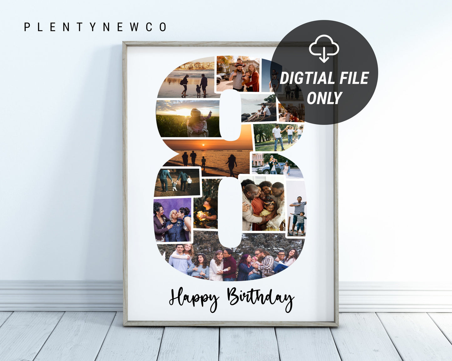 8th Birthday/Anniversary Gift Photo Collage – Personalized Digital Photo Keepsake