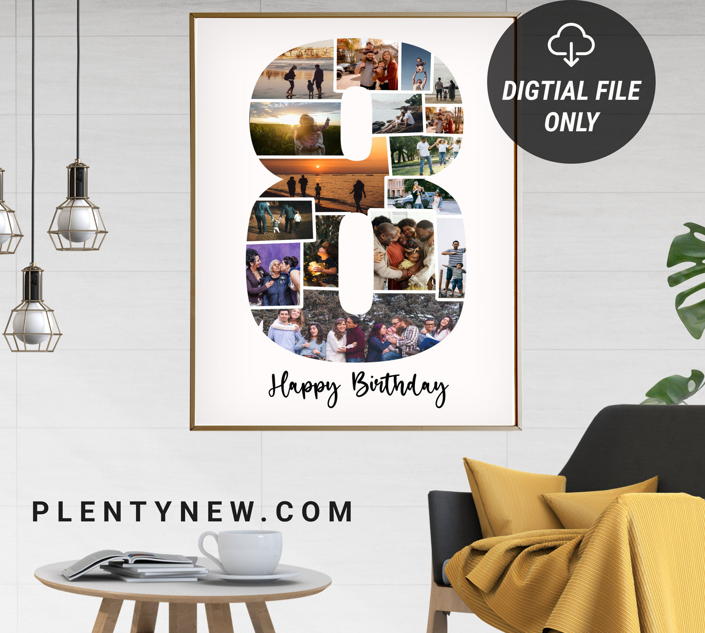 8th Birthday/Anniversary Gift Photo Collage – Personalized Digital Photo Keepsake