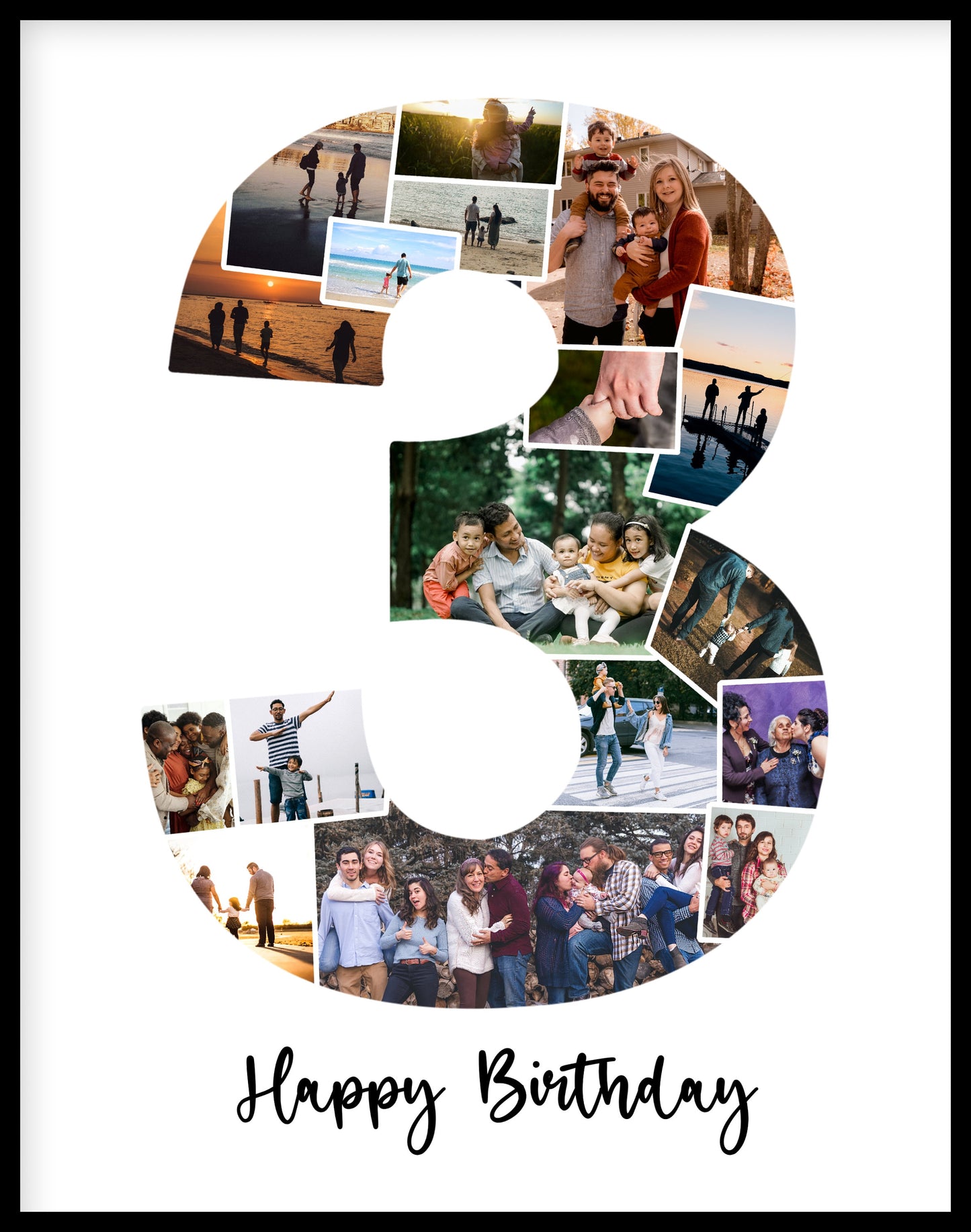3rd Birthday Photo Collage – Personalized Digital Photo Gift for Milestone Celebrations