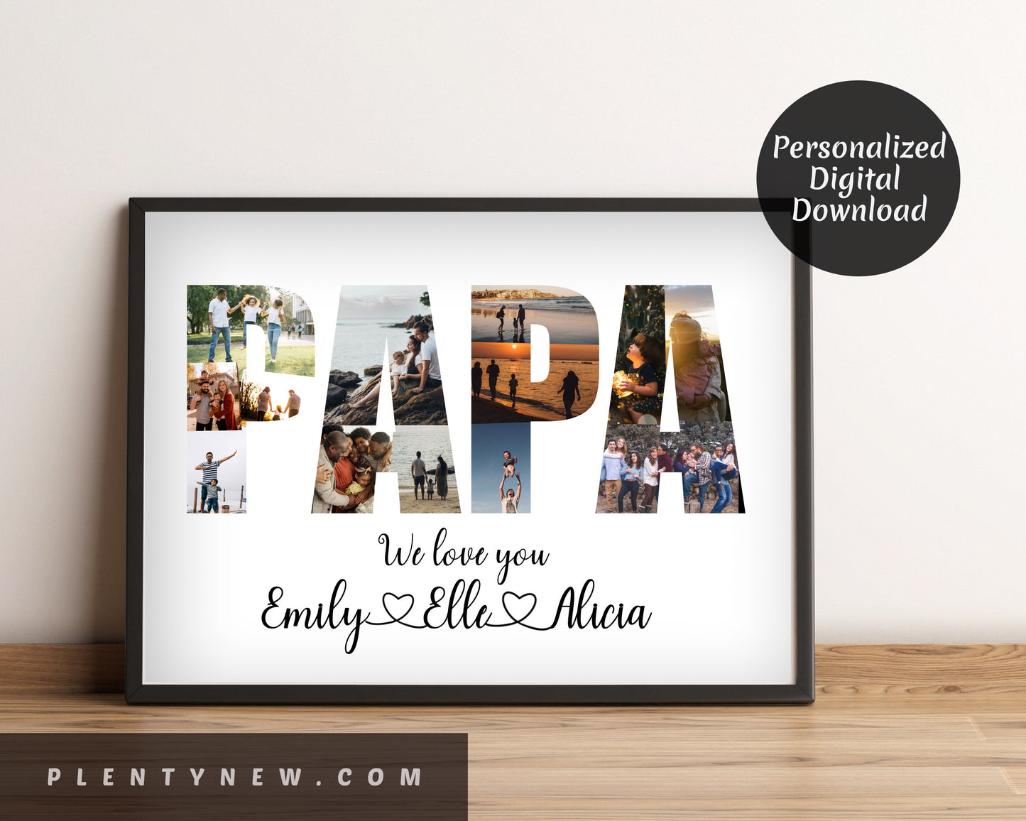Personalized PAPA Photo Collage Gift - Custom Keepsake with Family Photos