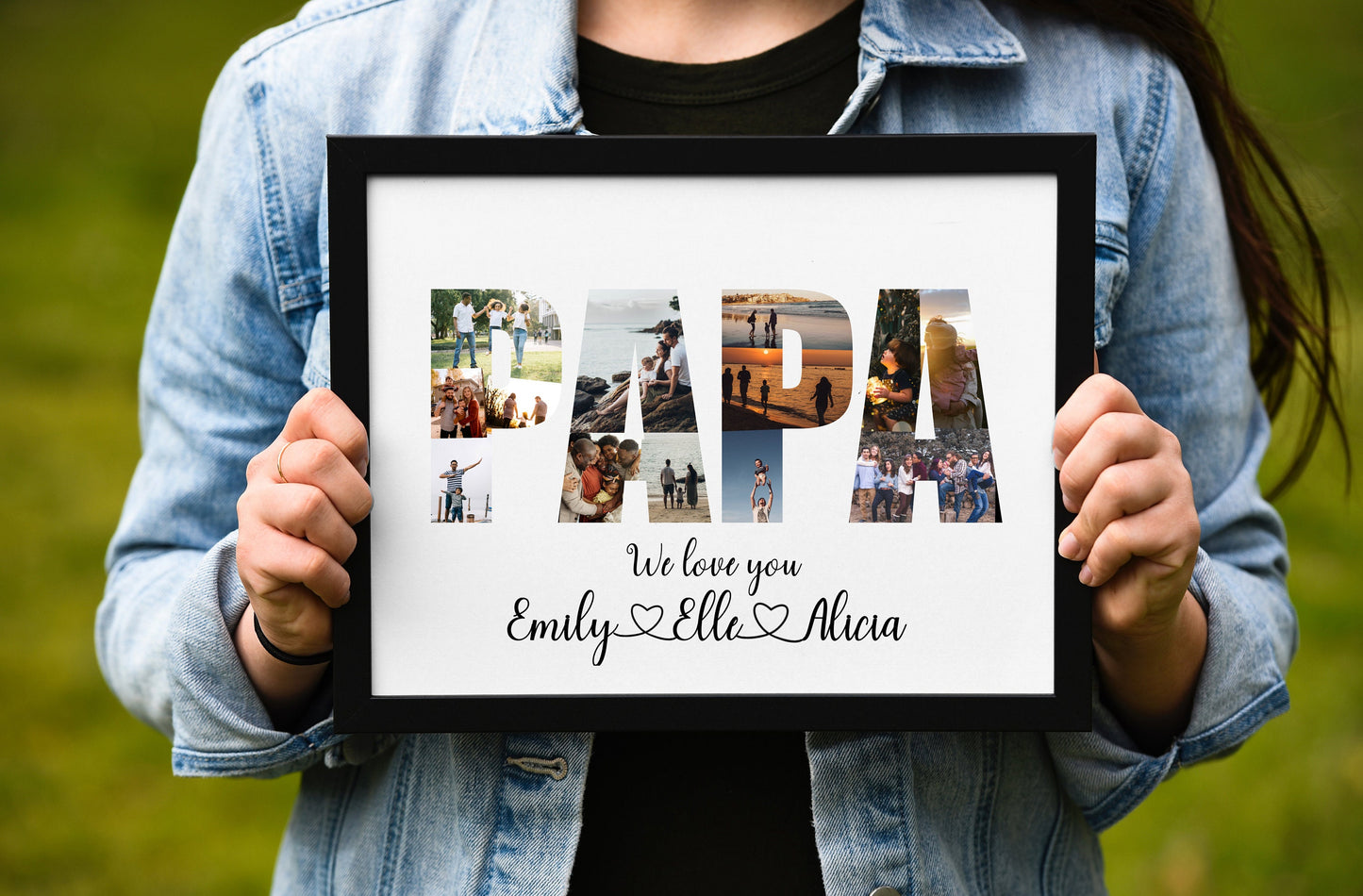 Personalized PAPA Photo Collage Gift - Custom Keepsake with Family Photos