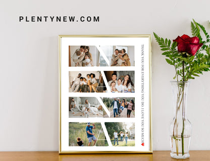 Personalized Nana Photo Collage - Custom Gift for Grandma
