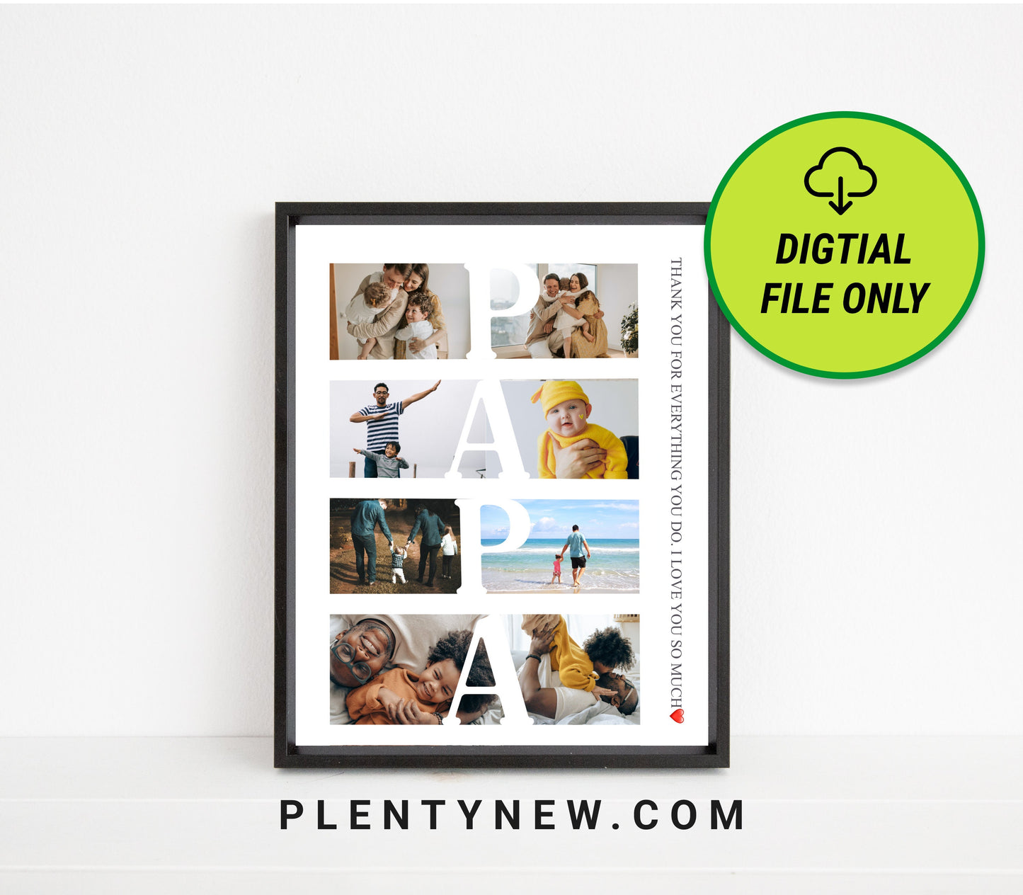Personalized PAPA Photo Collage Gift - Custom Keepsake with Family Photos
