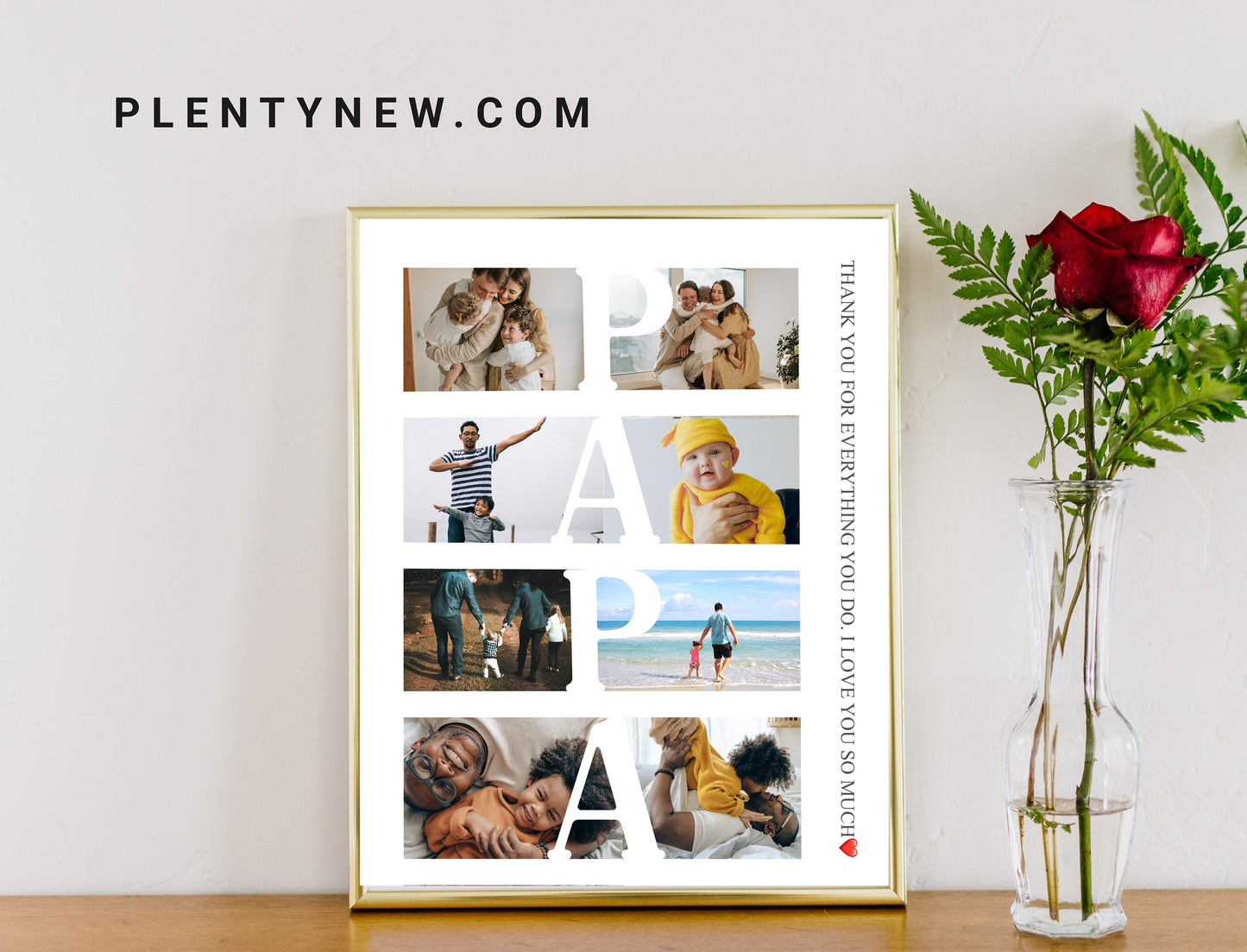 Personalized PAPA Photo Collage Gift - Custom Keepsake with Family Photos