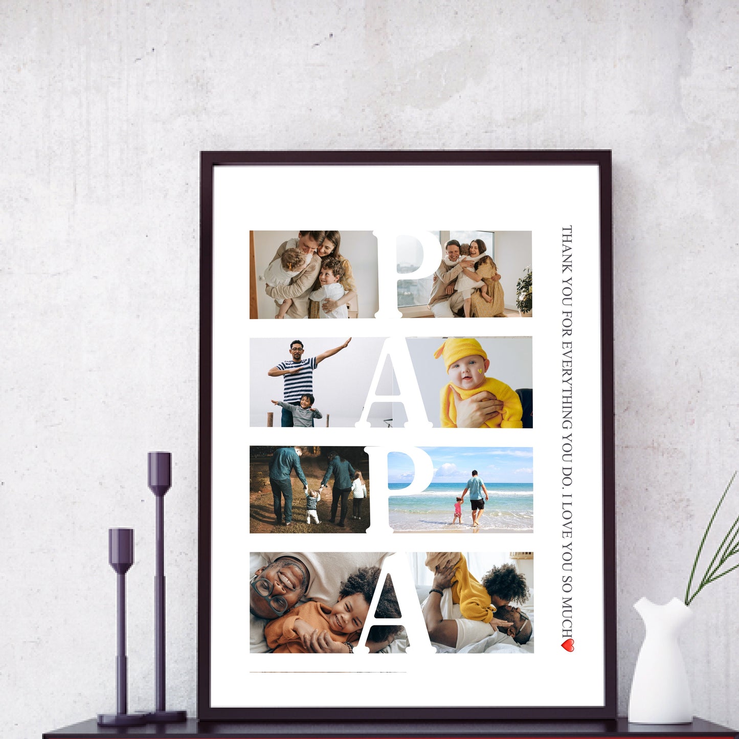 Personalized PAPA Photo Collage Gift - Custom Keepsake with Family Photos