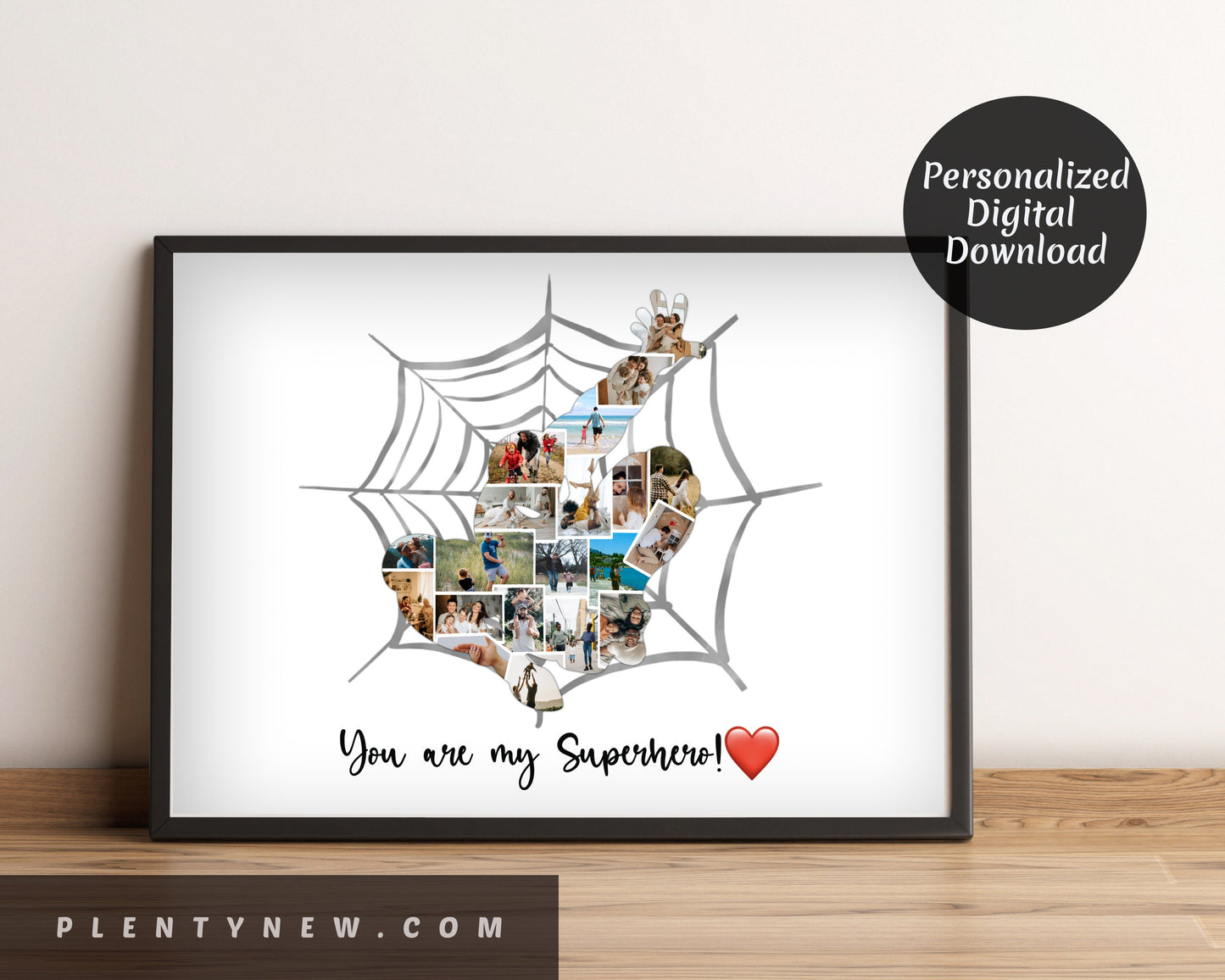 Personalized Superhero Photo Collage Gift for Dad - Custom Keepsake with Your Photos