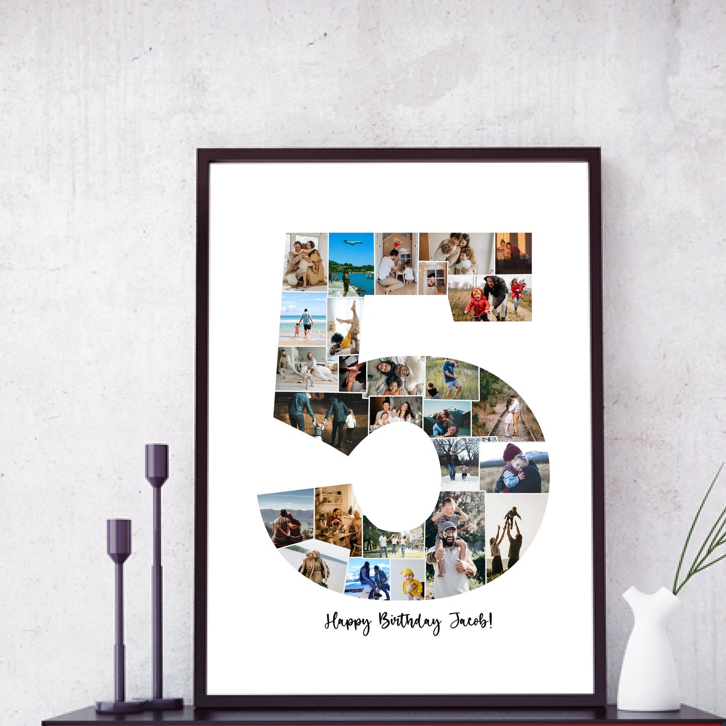 5th Anniversary Gift Photo Collage – Personalized Digital Photo Keepsake