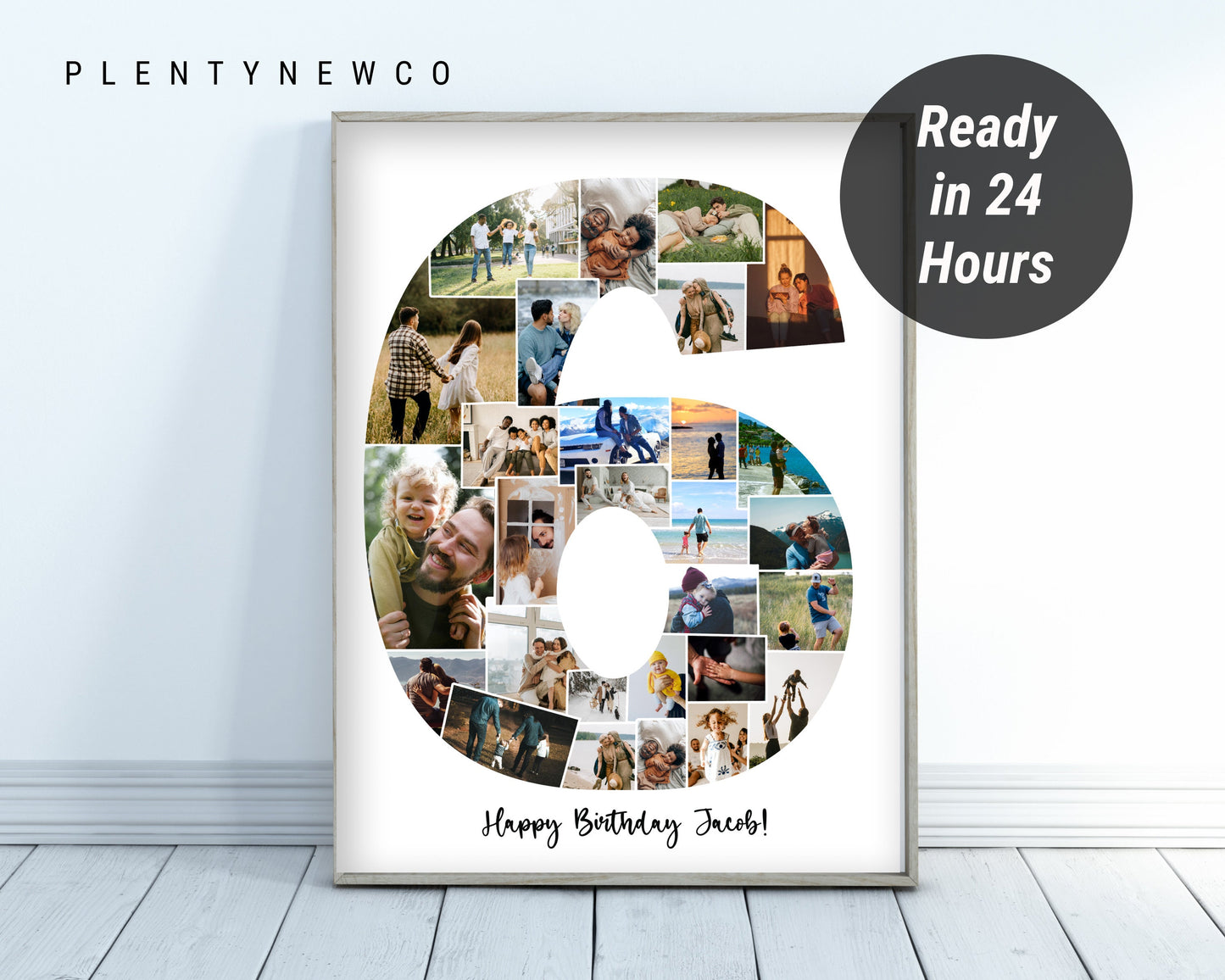 Personalized 6th Birthday Photo Collage Gift - Custom Photo Keepsake for Kids