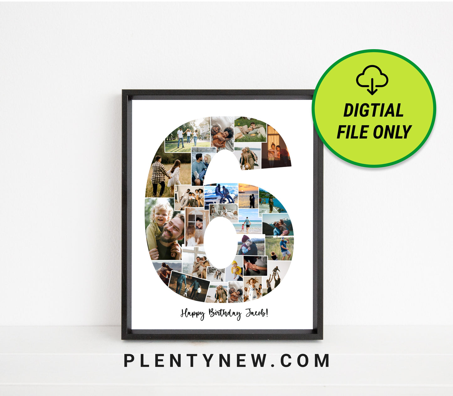 Personalized 6th Birthday Photo Collage Gift - Custom Photo Keepsake for Kids
