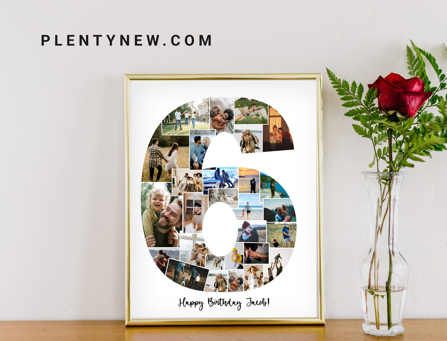 Personalized 6th Birthday Photo Collage Gift - Custom Photo Keepsake for Kids