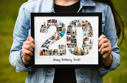 Personalized 20th Birthday Photo Collage Gift - Custom Keepsake with Your Memories