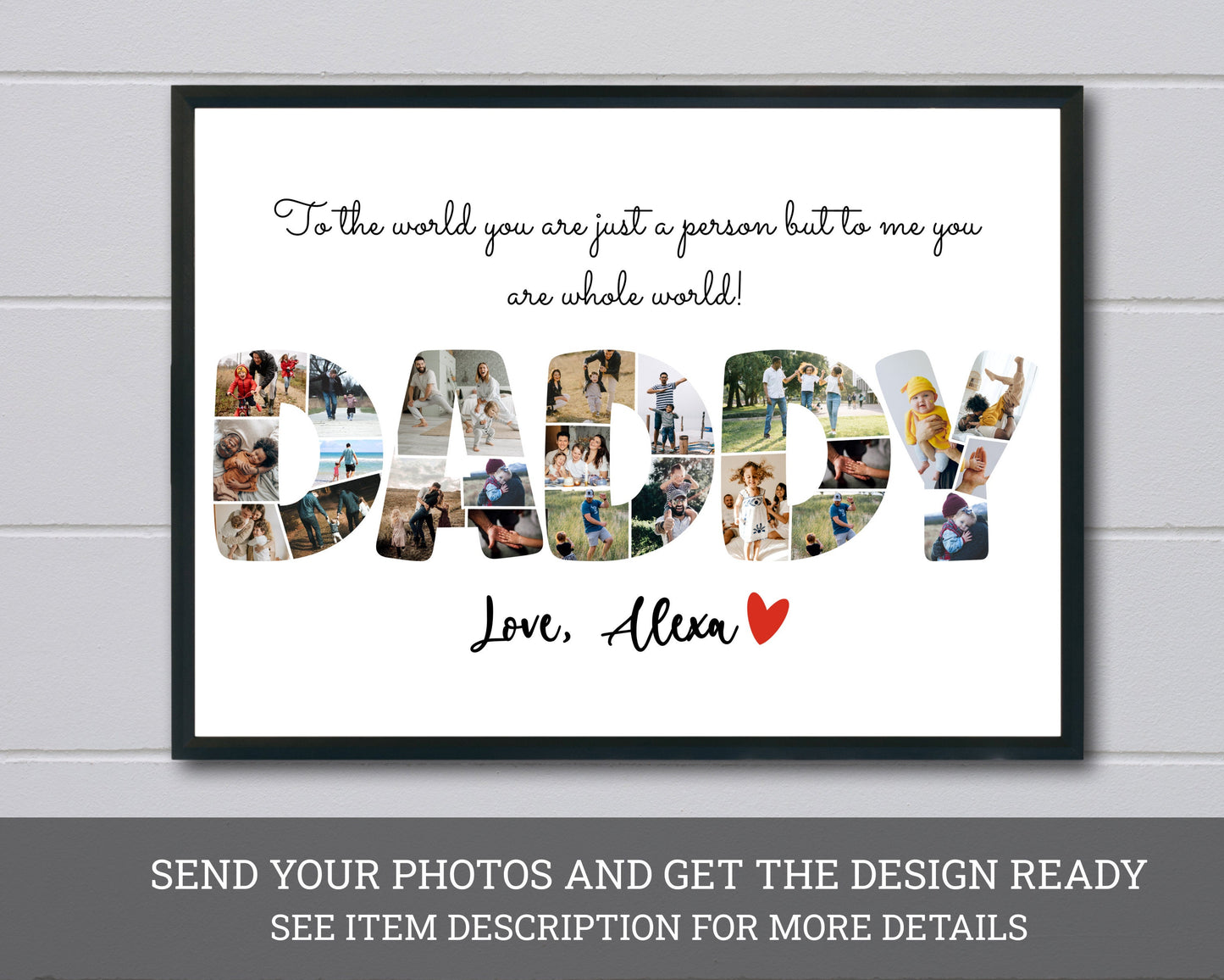 Dad Gift Photo Collage – Personalized Digital Photo Keepsake