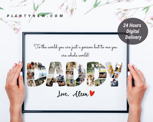 Dad Gift Photo Collage – Personalized Digital Photo Keepsake