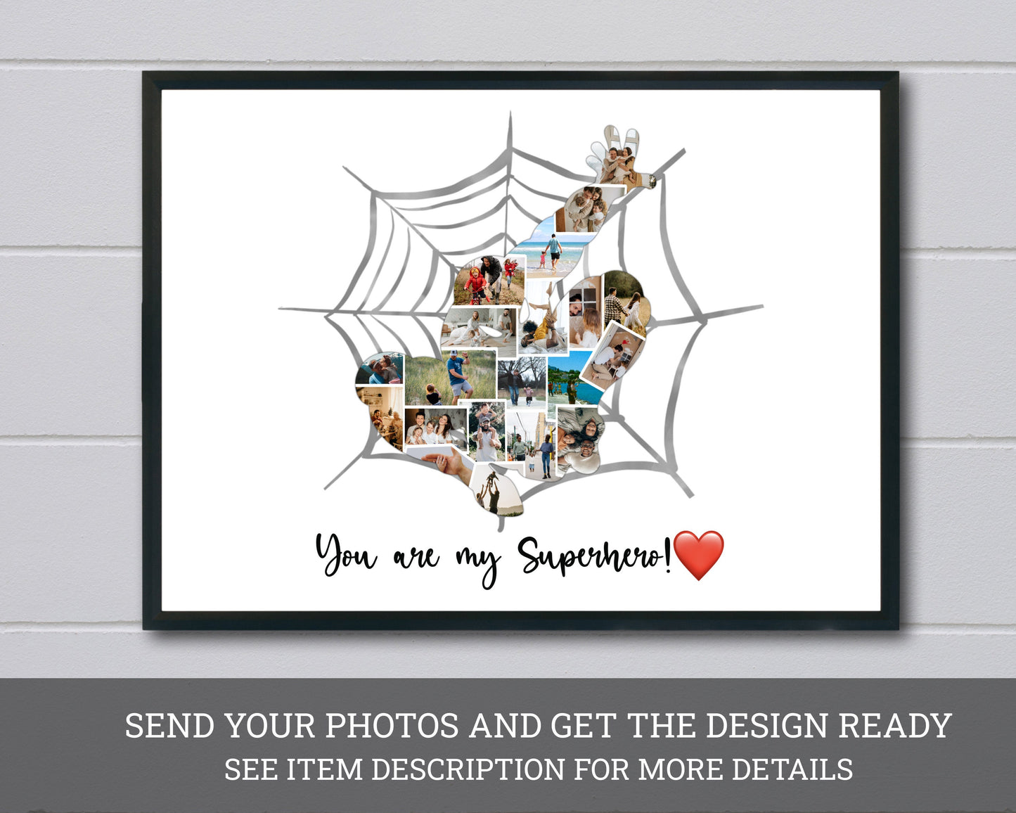 Personalized Superhero Photo Collage Gift for Dad - Custom Keepsake with Your Photos