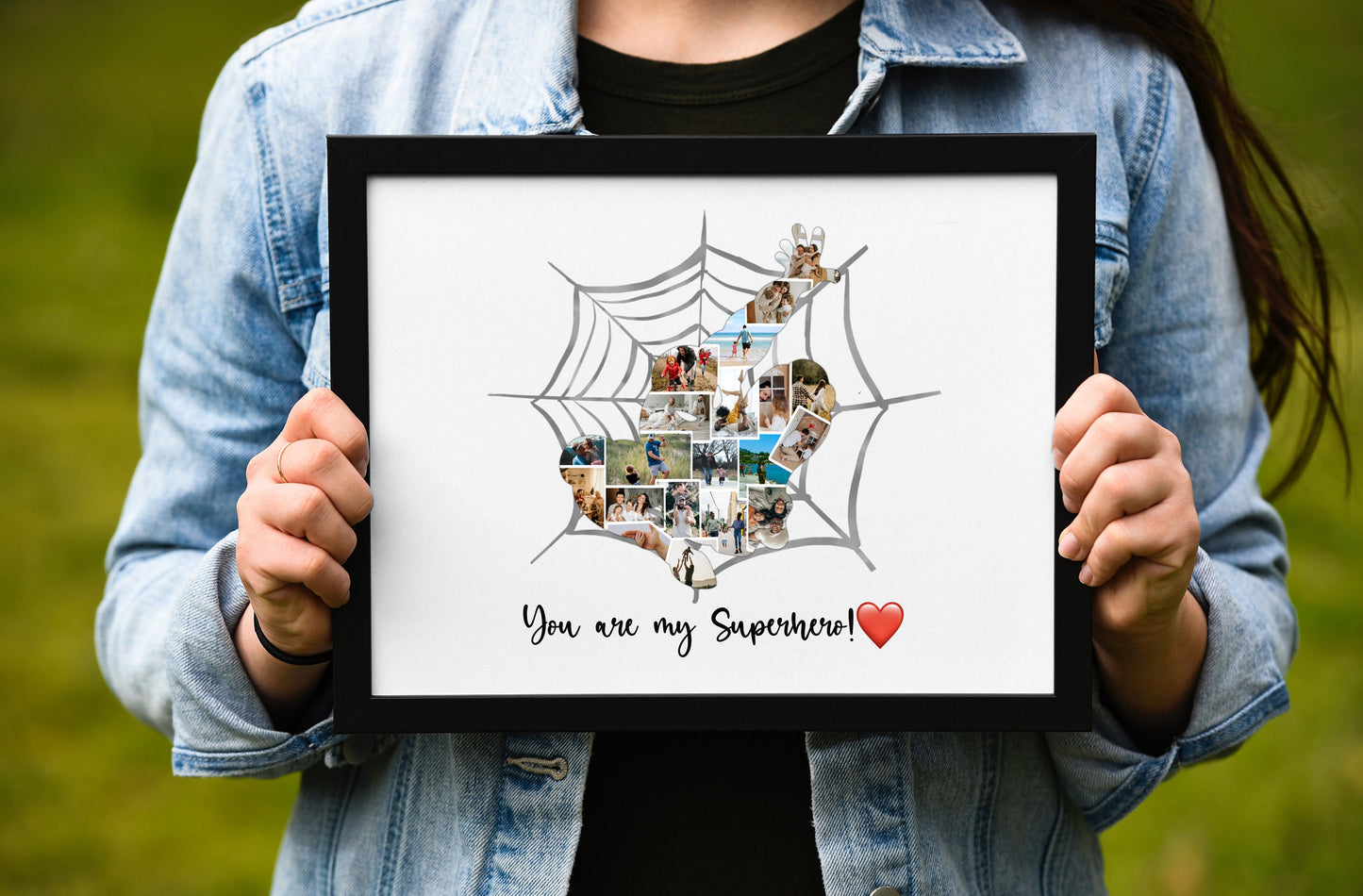 Personalized Superhero Photo Collage Gift for Dad - Custom Keepsake with Your Photos