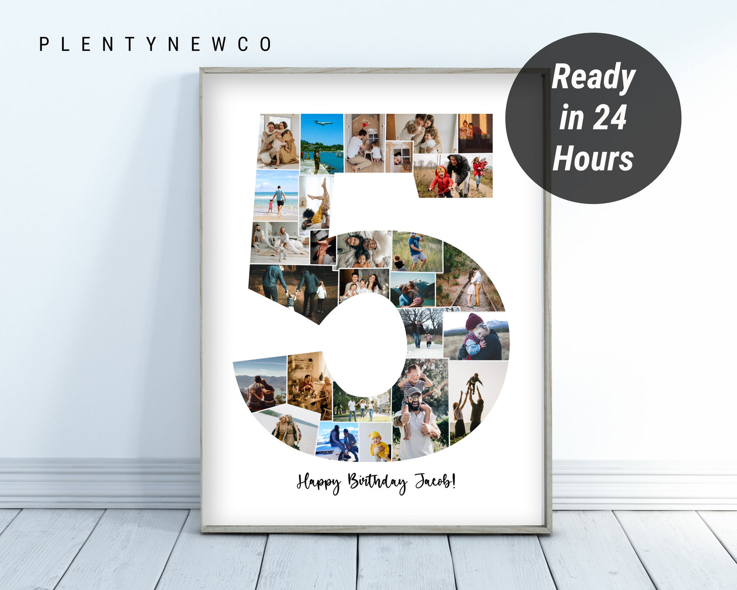 5th Anniversary Gift Photo Collage – Personalized Digital Photo Keepsake