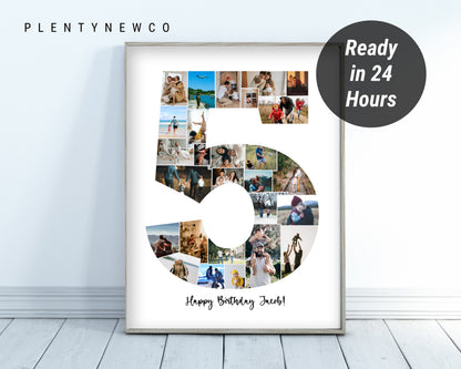 5th Anniversary Gift Photo Collage – Personalized Digital Photo Keepsake