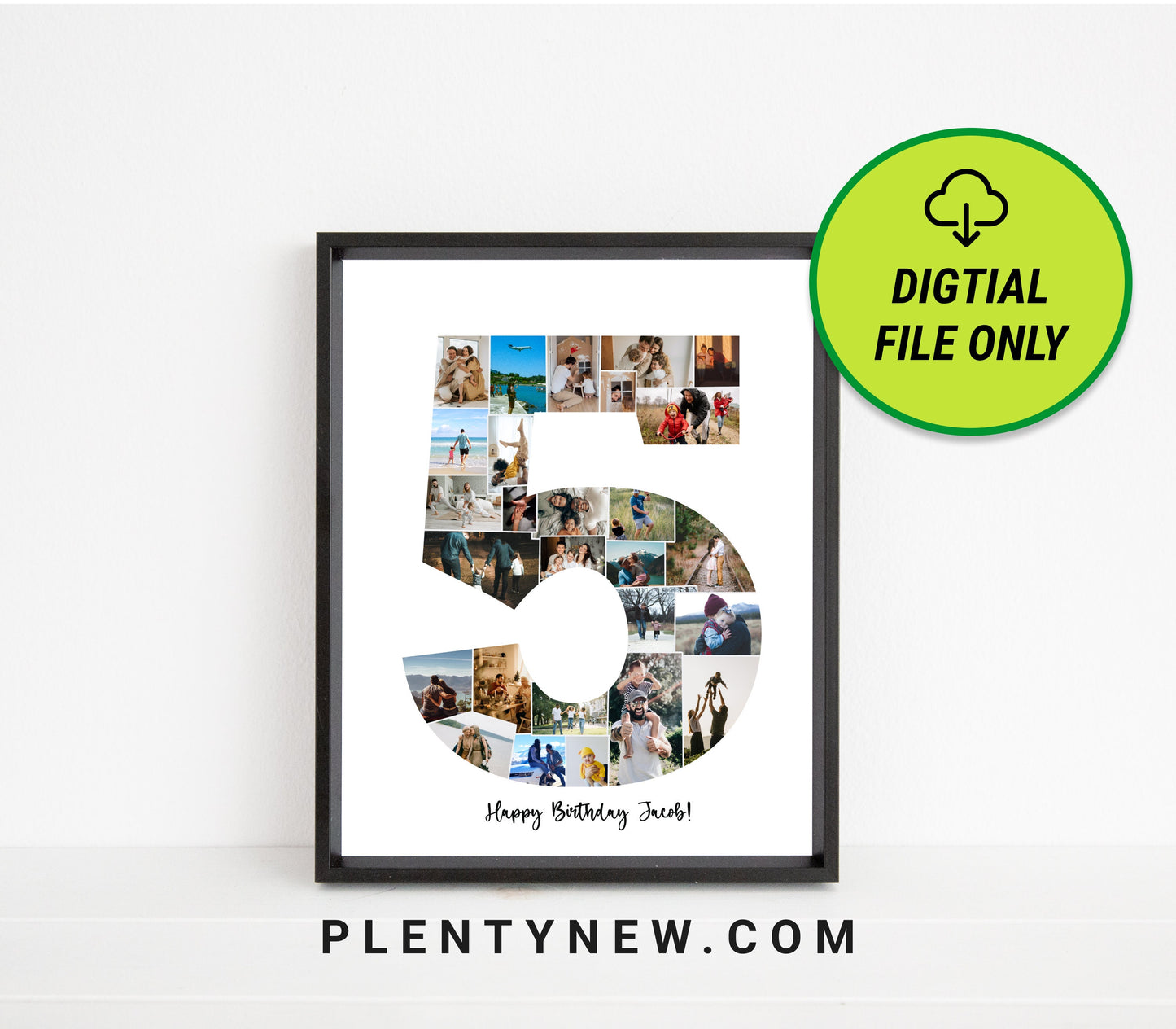 5th Anniversary Gift Photo Collage – Personalized Digital Photo Keepsake