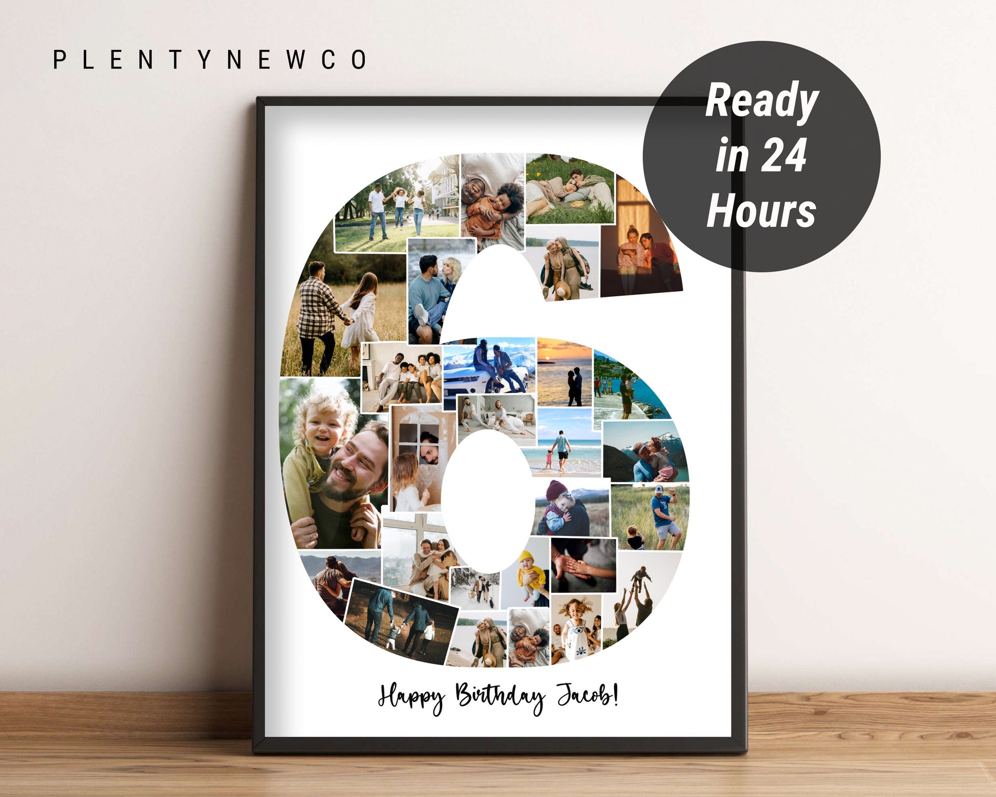 6th Birthday Photo Collage Gift - Custom Keepsake for Kids with Framing Options