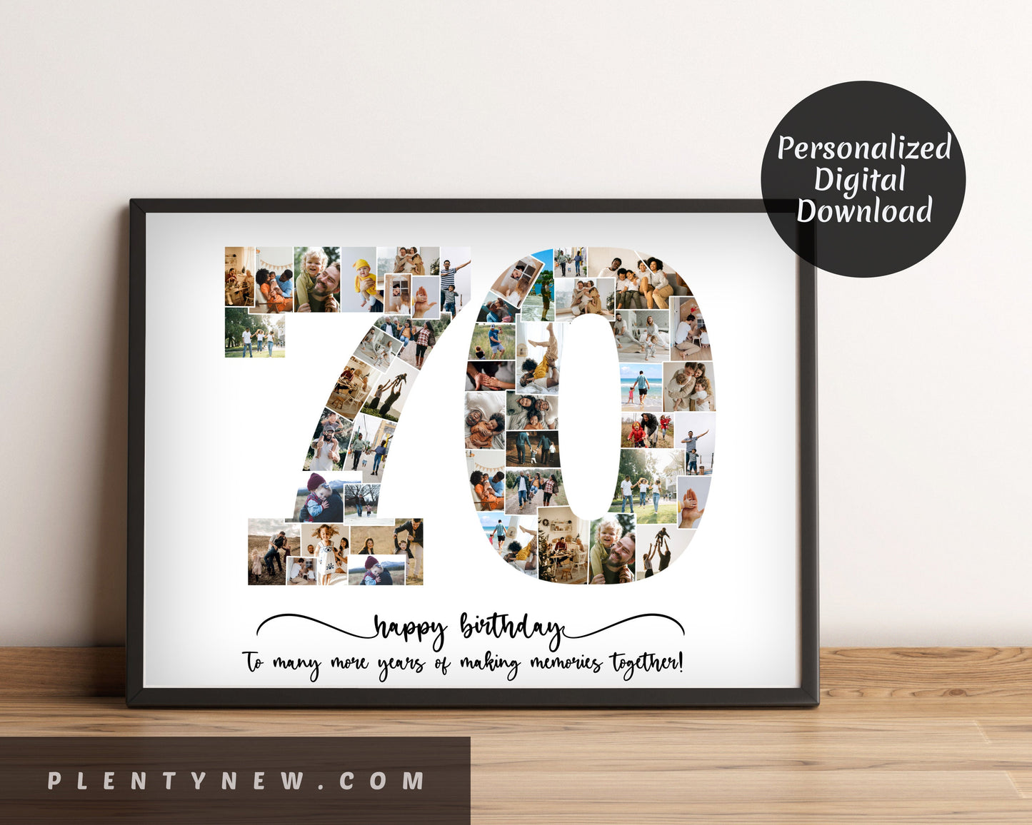 Personalized 70th Photo Collage - Celebrate 70 Years of Memories