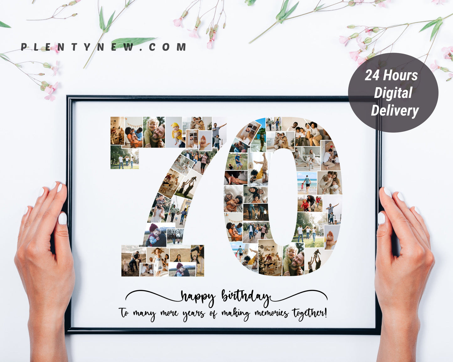 Personalized 70th Photo Collage - Celebrate 70 Years of Memories