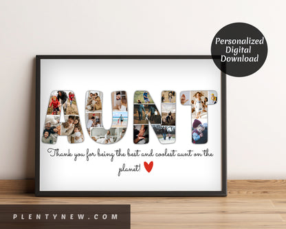 Personalized Aunt Photo Collage Gift - Custom Designed Keepsake with Your Photos