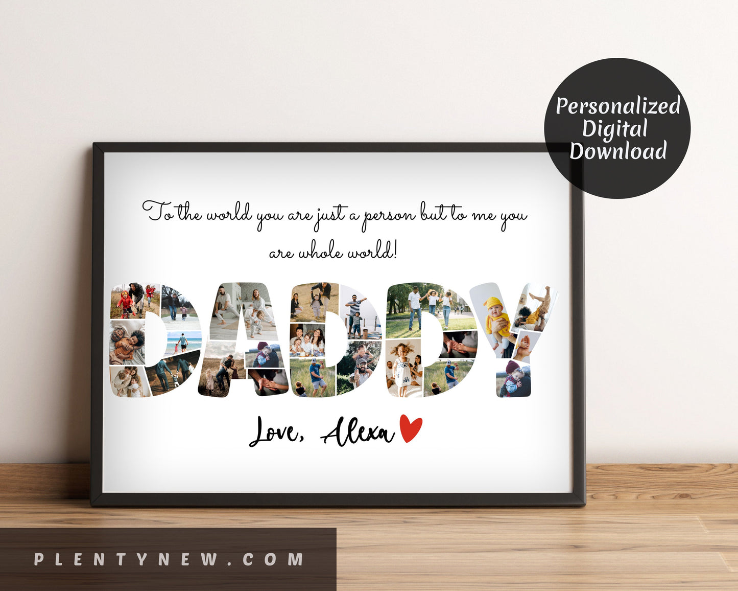 Dad Gift Photo Collage – Personalized Digital Photo Keepsake