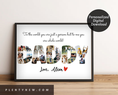 Dad Gift Photo Collage – Personalized Digital Photo Keepsake